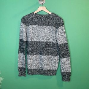 Gray Block Stripes Sweater